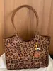 Bolsa Xiaomi Estilosa de Grande Capacidade com Estampa de Leopardo Feminina 2026 Outono Nova Retrô Simples Bolsa de Ombro de Mão Bolsa Tote para o Dia a Dia