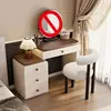 Mesa de toucador de madeira maciça armário de armazenamento para apartamento pequeno mesa de maquiagem de noz estilo creme moderno simples para quarto