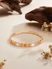 Pulseira de Aço Titânio Que Não Desbota, Pulseira Dourada com Coração de Amor Cravejado de Diamantes para Mulheres, Luxo Leve, Nicho, High-End, Joia Versátil