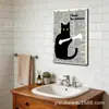 Gato Bruja Gótico Mágico Gato Negro Elemento Pintura de Hierro Decoración del Hogar Gato Bruja de Salem Decoración de Halloween Arte de Hierro