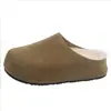 Zapatos Birkenstock Originales de Cuero Suela Gruesa Aumentan la Altura Interior Felpa para Mujer 2026 Otoño Invierno Nuevos Zapatos Tipo Mocasín Punta Cerrada Pantuflas de Algodón Calzado para Exteriores