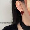 Aretes vintage de esmalte al óleo antiguo claro rojo vino vintage amor aretes estilo Hong Kong joyería avanzada para la oreja