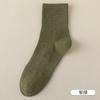 Calcetines para hombre primavera y otoño anti-pilling elásticos boca acanalada algodón calcetines deportivos absorbentes de sudor transpirables verano color sólido media pantorrilla calcetines de algodón