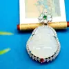 Nuevo Colgante de Buda Maitreya de Calcedonia Blanco Hielo, Moderno, Versátil, Lujo Ligero, Textura de Alta Calidad 8106