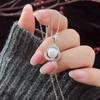 Collar de perlas de agua dulce con trébol de plata esterlina S925 para mujer, moderno, combinable, ligero, de lujo, elegante, con incrustaciones, cadena de clavícula de alta gama.