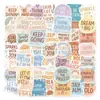 50 Piezas de Estilo Bohemio Inspiradoras en Inglés Personalizadas con Textos Transfronterizos Slogans Pegatinas Decorativas para Botellas de Agua, Maletas y Patinetas