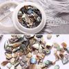 Decoração de unhas japonesa vermelha para atacado, película de concha natural ultrafina, cor mágica, irregular, filé de abalone, decoração de unhas