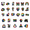 56 Peças de Adesivos Coloridos Estilo Splash-Ink para Compra Direta Transfronteiriça com Elementos de Animais da Moda, Adesivos Personalizados DIY com Tema Panda