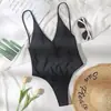 Traje de baño de una pieza de comercio exterior europeo y americano 2027 Sexy Ajustado Color Puro Espalda Descubierta con Cordones Traje de baño Bodysuit para Mujer Talla Grande