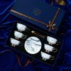 Juego de Tazas de Café de Cerámica Estilo Europeo de Lujo Ligero, Exquisito Hueso de China de Gama Alta con Tacto Premium, Adecuado como Regalo de Inauguración o Boda en una Caja de Regalo