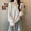 Exportar Novo Suéter de Tricô Feminino Plus Size Estilo Preguiçoso com Decote V Versátil Casual Peça Única Feminina Plus Size