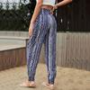 Bai Fen Zhi YiAmazon Comercio Exterior Transfronterizo Verano Moda Europea y Americana Vacaciones Pantalones Estampados Estilo Étnico para Mujer