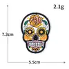 Adesivo de Tecido Bordado Colorido de Caveira do Dia dos Mortos Adesivo de Bordado de Computador Personalizado da Moda Patch Adesivo para Decoração de Roupas e Bolsas