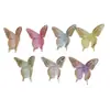 Accesorios de Plástico de Mariposa Transparentes de Colores con Agujero Pasante Electroplateados Accesorios para el Cabello DIY Cintas para el Cabello Bandas Elásticas Colgantes de Joyería Perforados Accesorios
