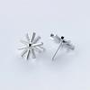 Aretes de Plata S925 Coreanos Navideños Románticos Copo de Nieve Girasol Diamante Lindos Joyería para la Oreja E1501