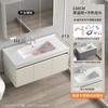 Lavabo de baño de acero inoxidable blanco leche con panal de abeja, lavabo integrado de cerámica, mueble de baño