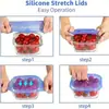 Cubierta de Silicona para Conservar Frescura Grado Alimenticio Juego de 6 Piezas Cubierta de Silicona para Conservar Frescura de Frutas Cubierta de Silicona para Tazón Sellado Conservación Fresca Sellado Hogar Transfronterizo