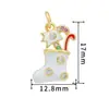 Venta directa del fabricante: Caja de regalo de Navidad de 18 quilates con microincrustaciones de cobre, accesorios de colgante con goteo de aceite, accesorios para pulsera y collar, accesorios para DIY