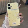 Capa de celular floral de tela cheia, adequada para Apple 17 Pro Max, iPhone 16 e telefones Huawei; apresenta uma camada externa macia com uma janela em formato de coração