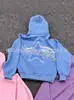 Moda de Otoño e Invierno 2024 para Hombre y Mujer Sudadera con Capucha Estampada de Estrella de Cinco Puntas Combinable Cremallera Suéter de Moda Casual