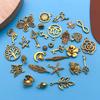 30 colgantes antiguos de aleación de zinc con forma de búho y mariposa, de oro mixto, para hacer tú mismo, pendientes vintage, pulseras y colgantes.