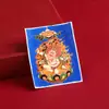 Thangka Personalizado Pintado à Mão com Areia Grossa Dourada Oito Protetores Originais Thangka Empilhado com Areia Grossa Vermelha Pingente de Coração