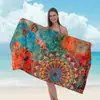 Toalha de Praia Estampada Transfronteiriça, Xale de Praia de Microfibra para Adultos, Toalha de Banho Absorvente de Água de Secagem Rápida, Toalha para Esportes Aquáticos