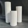 Mesa de postres cilíndrica plegable para bodas, columna romana de papel, adornos de plomo para caminos, escaparates de centros comerciales, diseño para fiestas de cumpleaños