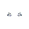 Pendientes de botón de flor de iris de lujo ligero estilo francés para mujer, temperamento de nicho, pendientes de circonita de flor azul suave, pendientes de celebridad de internet para ir al trabajo