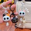 Cartoon big-eyed cabeça de gato boneca bonito chaveiro saco de carro pingente chaveiro criativo pequenos presentes por atacado