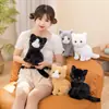 Muñeca de Gato Artificial Linda Juguete de Peluche Muñeca Gato Negro Muñeca Gato Blanco Gato Naranja Muñeca de Trapo Regalo de Cumpleaños para Niñas Niños
