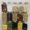 Bote para Almacenamiento de Granos de Celebridad de Internet Cuadrado de Grado Alimenticio Cocina Clasificación Bote para Almacenamiento de Especias y Condimentos Botella de Plástico para Condimentos