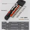 Conjunto Combinado de 46,53 Peças para Reparo Automotivo Kit de Ferramentas 1/4 Conjunto de Soquetes para Manutenção de Carro Conjunto de Reparo Automotivo Chave de Boca