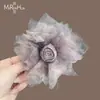 Grampo de Cabelo Florido de Renda Suave em Gradiente Novo Estilo Coreano Super Fada 2026, Acessório de Cabelo Floral Elegante e Versátil