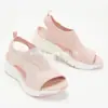 Sandalias nuevas transfronterizas para mujer Otoño y Verano 2021 Malla Suela Gruesa Pies Boca de Pez Tejido Volador Casual Deportivo Talla Grande Zapatos de Mujer