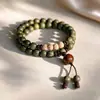 Pulseira Autêntica de Sândalo Verde Argentino com Círculo Único, Contas de Oração Budistas, Pulseira de Madeira com Vários Círculos, Diversos Estilos, Atacado do Fabricante