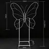 Marco de Mariposa de Hierro Forma de Corazón Arco de Luna Soporte de Tablero Kt Decoración para Hotel Boda Fiesta de Cumpleaños Adornos de Exhibición