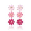 Aretes de Margarita de Rafia Transfronterizos, Aretes Florales Dulces y Delicados Tejidos a Mano, Aretes Estilo Vacaciones en la Playa