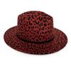 Chapéu de lã com estampa de leopardo moda europeia e americana, cinto para chapéu, chapéu de feltro de aba larga moda masculina e feminina, chapéu Jazz Outono e Inverno, cavalo asiático transfronteiriço