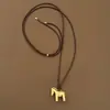 El Mismo Estilo que el del Blogger: Moderna, Exquisita, Versátil, De Alta Gama, Divertida, Acabado Cepillado, Cadena de Suéter Desplegable Ajustable