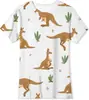 Europeu e Americano Transfronteiriço Impressão Digital 3D Desenho Animado Família Canguru Australiano Casual Verão Roupas Infantis Solta Manga Curta t