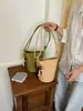 Bolso Cubo de Cuentas Colorido Estilo Bosque Estilo Ins para Mujer, Nuevo Bolso Tejido Versátil Casual con Diseño Único, Bolso Cruzado