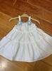 Vestido de Tirantes Blanco Liso Teñido Tie-Dye Estilo Étnico para Niños Vestido de Tirantes para Niñas Venta al por Mayor