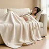 Manta Waffle de Leche con Puntada Triangular Nueva 2026 para Siesta, Manta Pequeña para Trabajadores, Uso en Casa, Cálida y Multifuncional