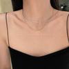 Collar Delgado Hueso de Serpiente Doble Capa Estilo Desgaste Apilado Cadena Sensorial Cadena de Clavícula Diseño Simple Avanzado de Nicho de Lujo Ligero para Mujer