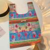 Bolsa mensageiro pequena com flores frescas, bolsa retrô de lona para estudantes, nova bolsa de ombro estilo estrangeiro, atacado, tudo combinando