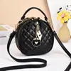 Bolsas para Mujer 2025 Estilo Nuevo Pequeña Estilo Fragante Acolchada Moda Bolso de Hombro Cruzado Bordado Bolso Redondo Pequeño Bolso de Mano para Teléfono Móvil para Mujer