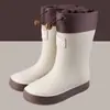 Nuevo Modelo 2025 Zapatos Impermeables para Exteriores para Niños con Puño Elástico, Botas de Lluvia de Moda para Niños y Niñas, Botas de Lluvia de Goma de Suela Suave de Caña Alta para Niños Pequeños