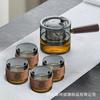 Bule de Vidro Personalizado com Resistência a Altas Temperaturas, Alça Lateral, Filtro, Jarra Única, Dispositivo Doméstico para Preparo de Chá, Conjunto de Chá Kung Fu, Chaleira, Bule de Conjunto de Chá