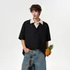 Camisa de manga larga de contraste a rayas azules y blancas estilo japonés de la NASA para hombre, chaqueta camisa casual holgada de algodón puro para primavera, otoño y verano